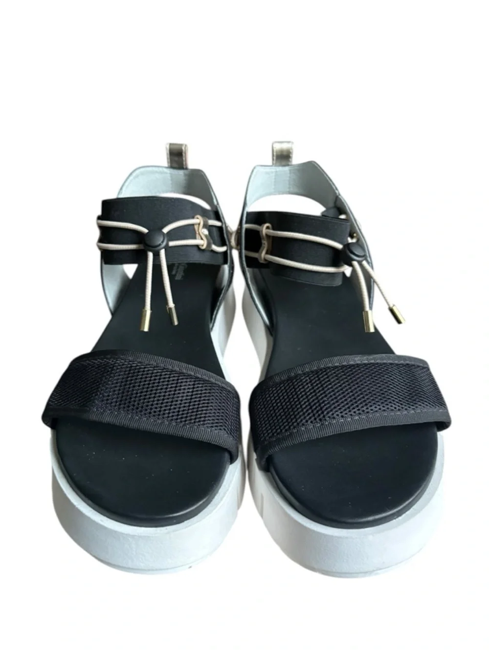 NEROGIARDINI Chey Bungee Platform Flat Sandal - Black size 40/US10